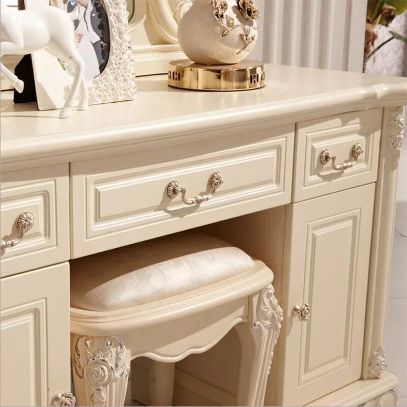 European mirror table modern bedroom dresser French furniture white french dressing table  p10142
