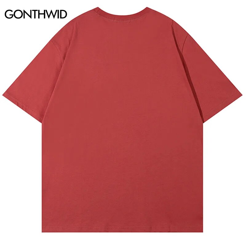 Men Punk Tshirt Hip Hop Shadow Graphic Print Gothic Streetwear T Shirt Harajuku Fashion Loose Tee Shirts 2023 Casual Cotton Top