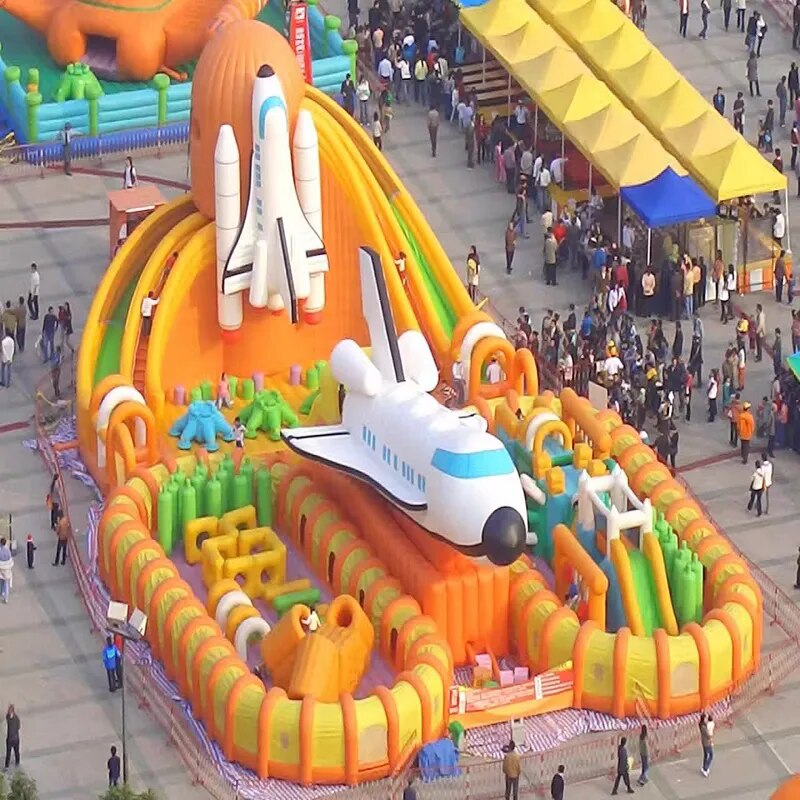Popular big indoor playgrounds inflatable bounce house and slide combo