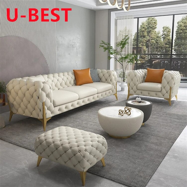 U-BEST Luxury Furniture Sectional Sofa 2 Seat Couch Living Room Sofa,New Model Luxury Tufted Loveseat Sofa  muebles de salon