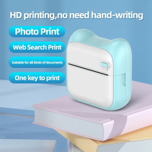 Portable Mini Label Printer Photo Thermal Adhesive Labels Printers Inkless Bluetooth Pocket Small Printer Stickers Maker