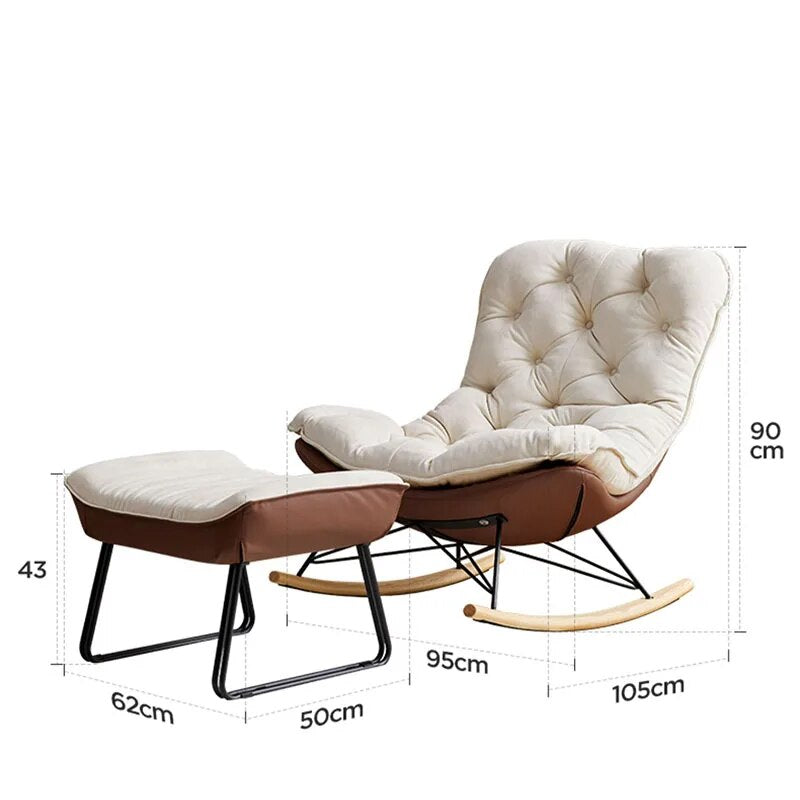 Rocking Accent Elastic Recliner Sofa Fabric Stretch Relaxing Reading Living Room Chair Nordic Comfy Chaise Lounges Furniture