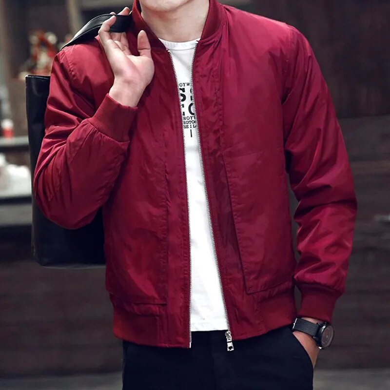 New Arrival Spring Men's Jackets Solid Fashion Coats Male Casual Slim Stand Collar Bomber Jacket Men Outerdoor Overcoat  M-XXXXL - KAISERINC