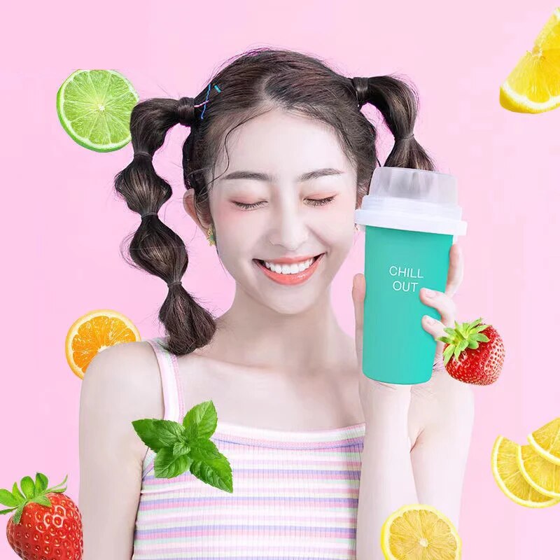 Frozen Squeeze Slushy Cup Quick-frozen Smoothies Sand Cup Ice Cream Pussy Hail Bucket Bottle Manual Shake Slushy Maker Mug