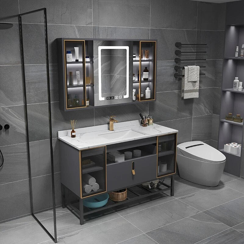 Mirror Sink Bathroom Cabinets Jewelry Wall Washbasin Entrance Bathroom Cabinets Shelves Armario Banheiro Furniture WW50BC