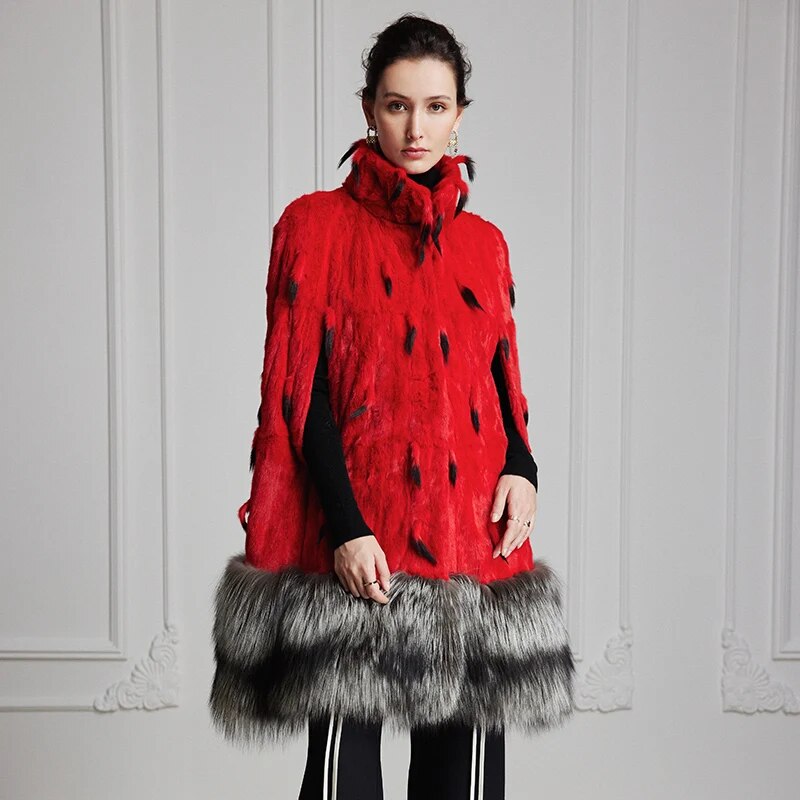 Women's Fur Coat 2223 Trend Natural Fur Long Mink Red Fashion Outerwear Jackets Trench Coats New In Outdoor Clothes Clothing