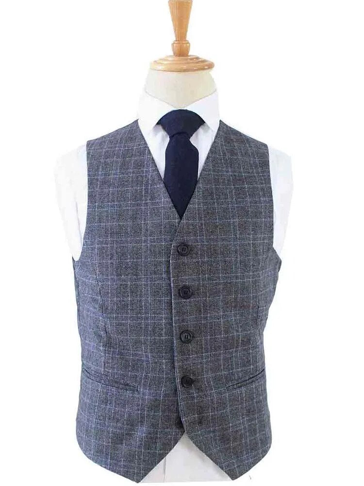 Wool Retro gentleman style tailor suits for men wedding party dresses custom made slim fit men 3 piece suits - KAISERINC