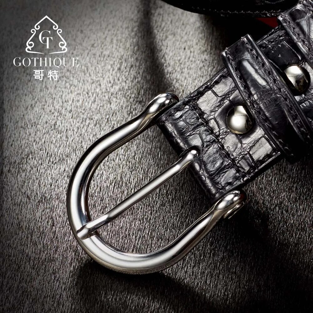 gete Import  crocodile skin  Belt  male  genuine leather  Pin buckle  crocodile skin  Belt  personality  leisure men waist belt