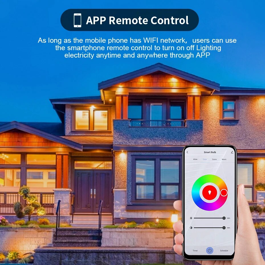 E27 WiFi LED Smart Bulb 9W TUYA / Smart Life Dimmable RGB Lamp Bulbs for Yandex Alice Smart Home Automation Google Home Alexa