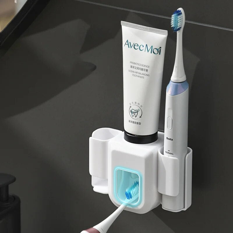 Electric Toothbrush Holder Automatic Toothpaste Dispenser Sets Wall Mounted Toothpaste Squeezer Bathroom Accessories Drop Ship