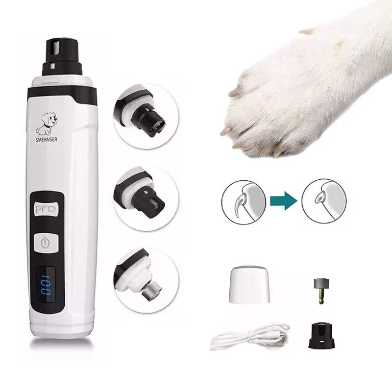 USB Rechargeable Dog Cat Nail Clipper Electric Pet Nail Grinder Paws Nail Cutter Pet Grooming Trimmer Supplie Dog Nail Clippers
