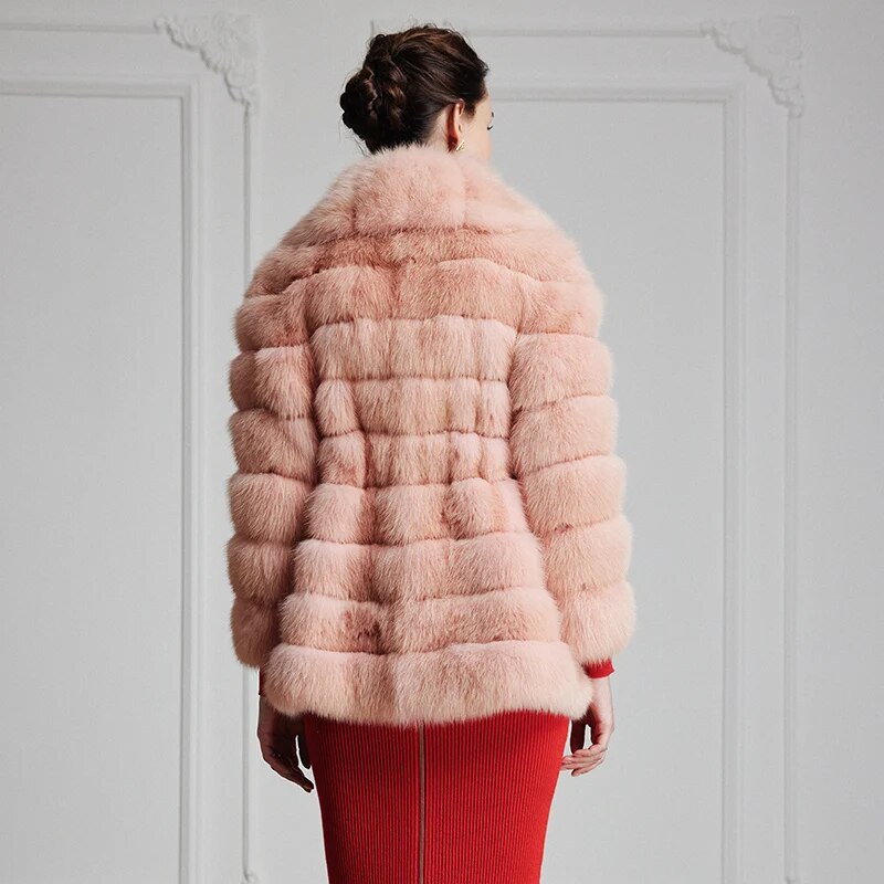Women's Fur Coat 2223 Trend Natural Fur Long Mink Pink Fashion Outerwear Jackets Trench Coats New In Outdoor Clothes Clothing