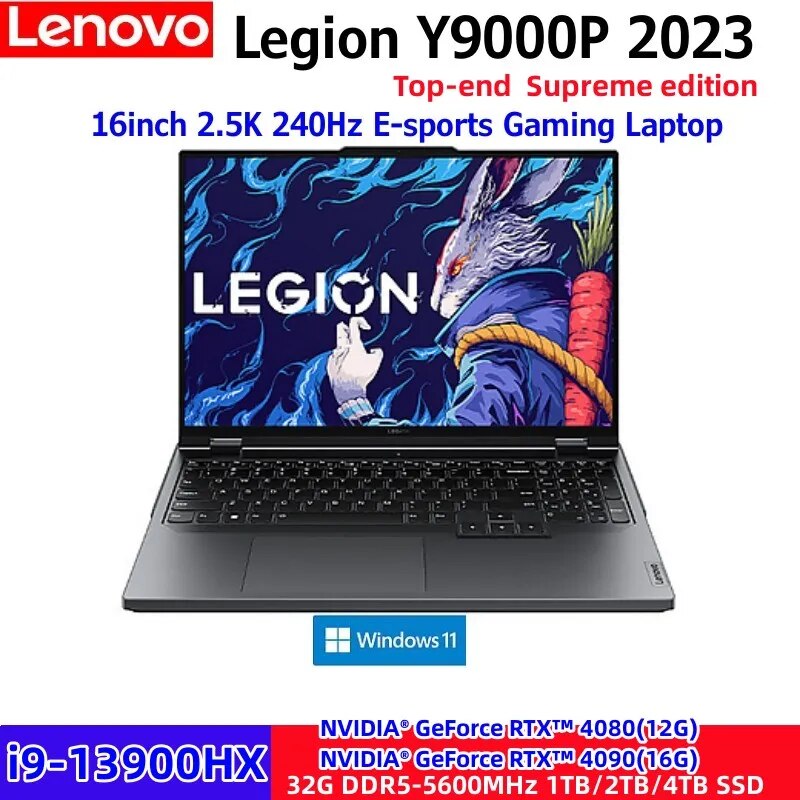 Top Lenovo Legion Y9000P 2023 Ultimate version Intel i9-13900HX NVIDIA GeForce RTX4090  2.5K 240Hz 16inch E-sports Gaming Laptop