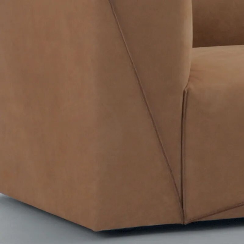 Customized villa custom-made imported first layer frosted leather three-seat sofa Minimalist large apartment designer