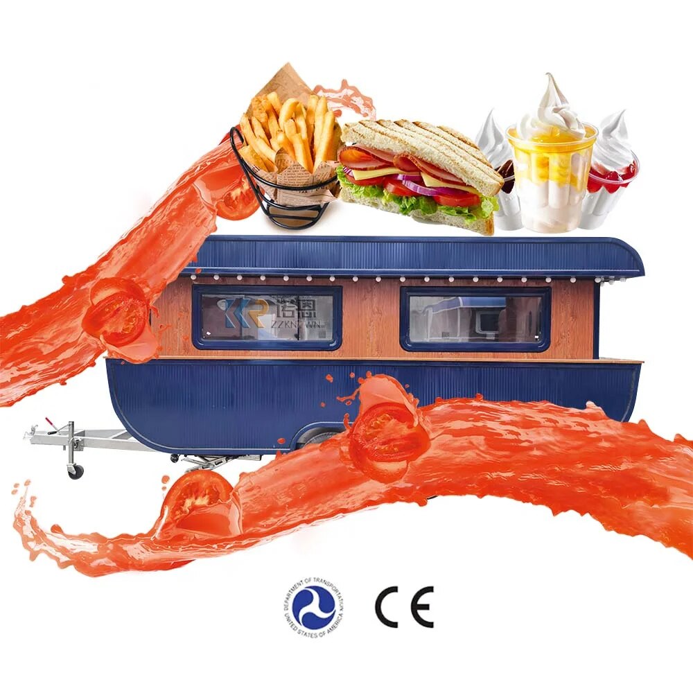 OEM Car Towable Fast Cart Best Quality Car Food Tray With CE Mobile Tow Street Ice Cream Vending Food Carts For Sale