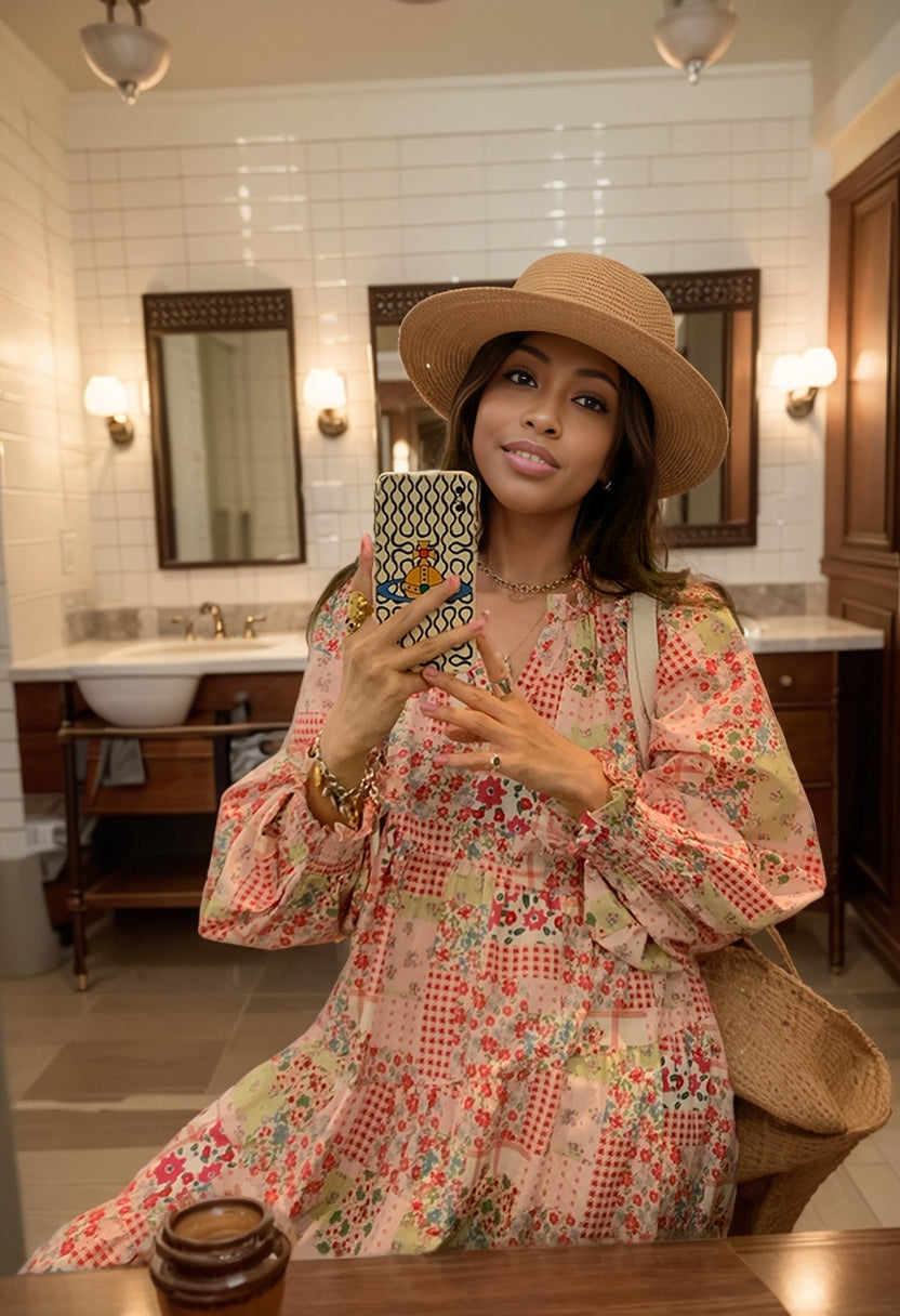 Fall Juanjie Long-Sleeve Short Floral Dress