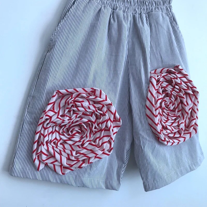Trendy Stripe Personality Color Contrast Patchwork Stylish Shorts Street Men's 2023 Summer High Quality Loose Casual Pants