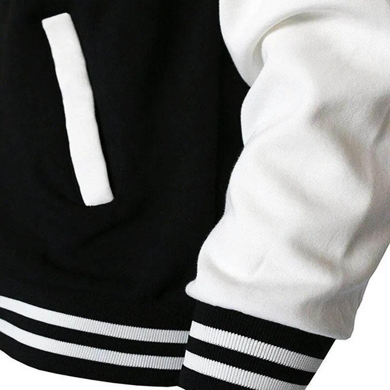 Spring Autumn Men's Pilot Bomber Couple Baseball Jacket University Varsity Solid Color Casual Korean Clothes - KAISERINC