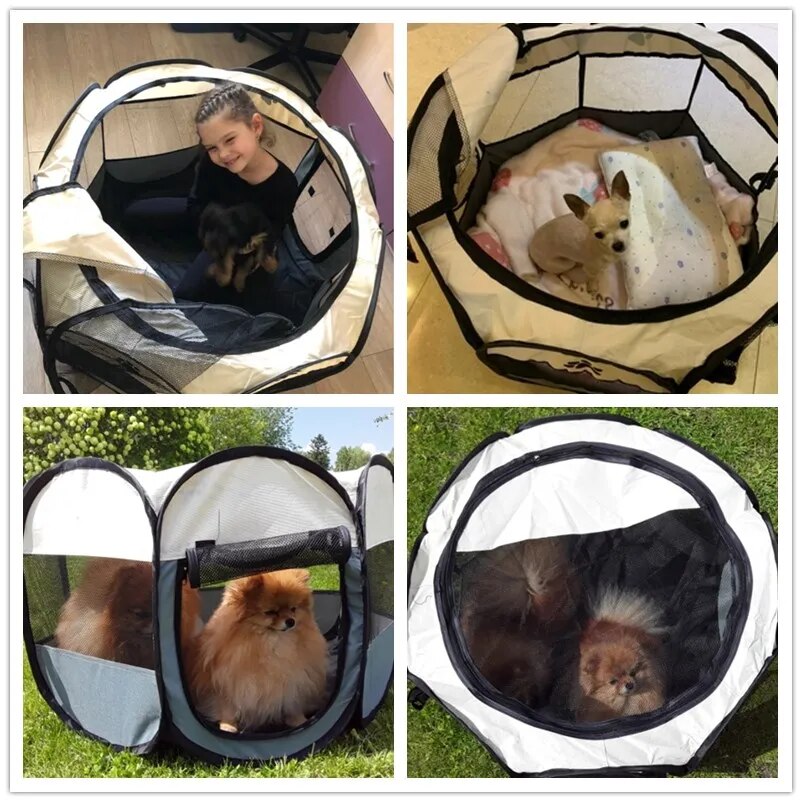 Portable Folding Kennels Fences Pet Tent Houses For Large Small Dogs Foldable Outdoor Playpen Puppy Cats Pet Cage Delivery Room