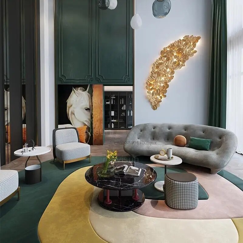 Modern Simple Creativity Sofas For Living Room Nordic Light Luxury Round Couch Loft Shaped Design Sofa Furniture Set For Home