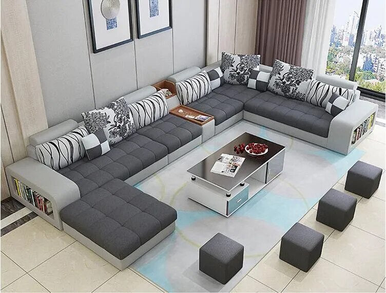 Modern Sofa Set Furniture Living Room Sectional Sofas L-Shaped Fabric Sofa Hot Sale
