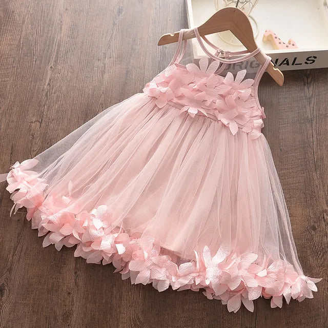 Melario Girls Dresses New Sweet Princess Dress Baby Kids Girls Clothing Wedding Party Dresses Children Clothing Pink Applique - KAISERINC