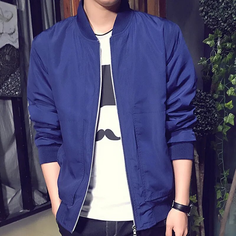 New Arrival Spring Men's Jackets Solid Fashion Coats Male Casual Slim Stand Collar Bomber Jacket Men Outerdoor Overcoat  M-XXXXL - KAISERINC