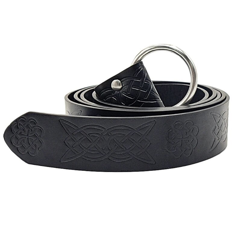 515pcs Medieval Embossed Viking Vegvisir PU Leather Belt Retro Renaissance Knight Belt