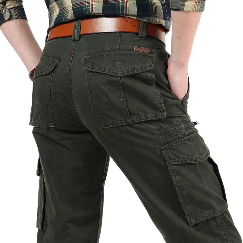 Fashion Cargo Pants Multi Pocket Straight Loose Baggy Men Casual Trousers Cotton Military Tactical Hip Hop Harem Joggers