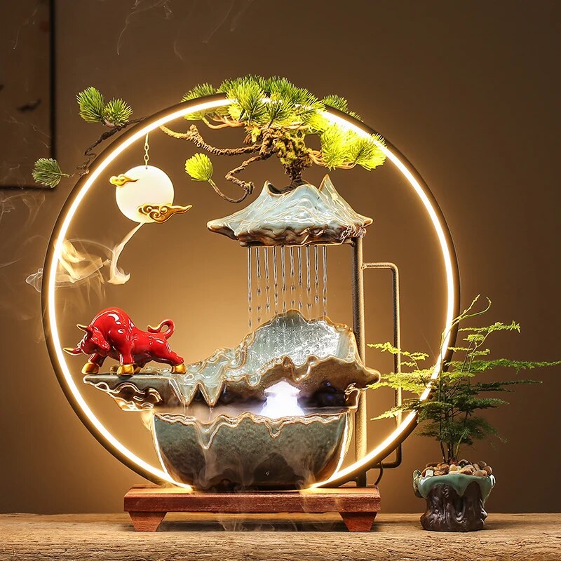 Ramadan Houses Portable Censer Chinese Gift Ceramic Puff Smoke Indoor Aroma Lamp Kit Quemador De Incienso Home Decoration Luxury