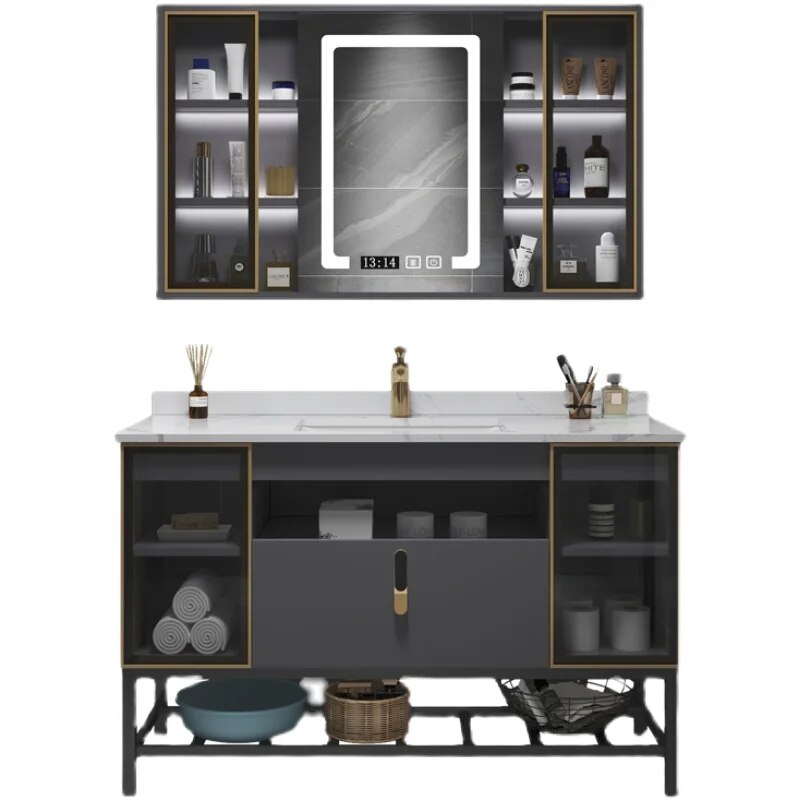 Mirror Sink Bathroom Cabinets Jewelry Wall Washbasin Entrance Bathroom Cabinets Shelves Armario Banheiro Furniture WW50BC