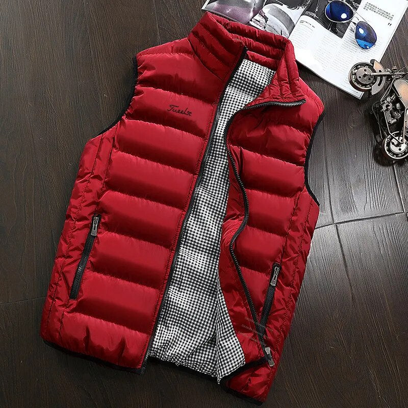Autumn Winter Golf Jacket Vest for Men Down Cotton Windproof Warm Golf Wear Hooded Waistcoat Men's Fashion Loose Jacket Coats - KAISERINC