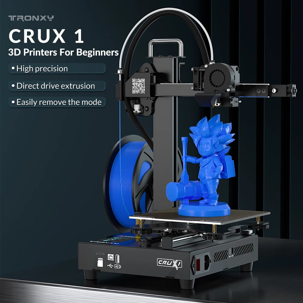 Tronxy FDM 3D Printer CRUX 1 Mini High Precision 3d Printers 3d Printer Kit 180*180*180mm Double Metal Guide Rail Direct Extrude