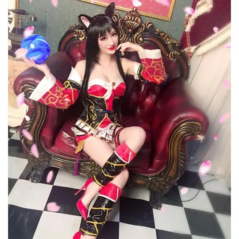 Lol Game The Nine-tailed Fox Ahri Cosplay Costume Suit Halloween Uniform