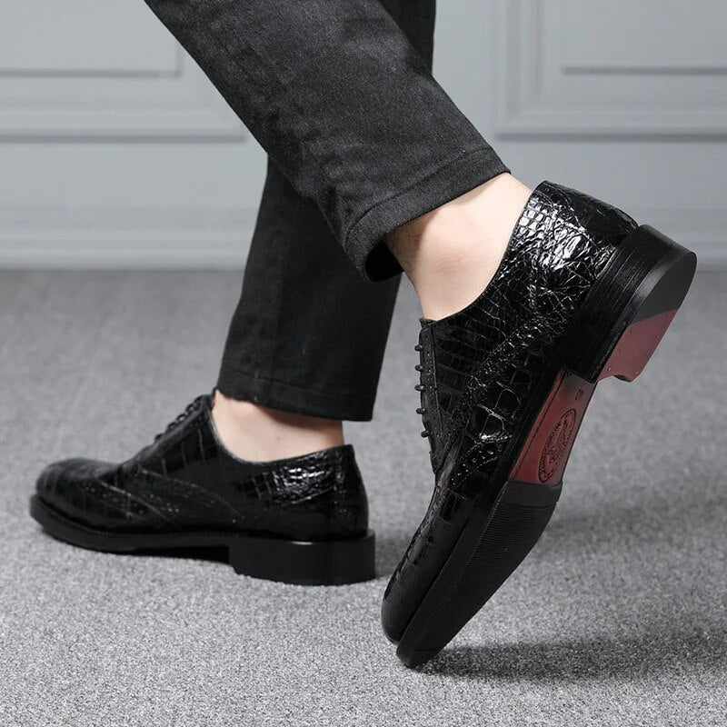 Fashion Men's Business Formal Shoes New Genuine Leather Casual Luxury Sneakers High Quality Trend Lace-up Dress Wedding Shoes
