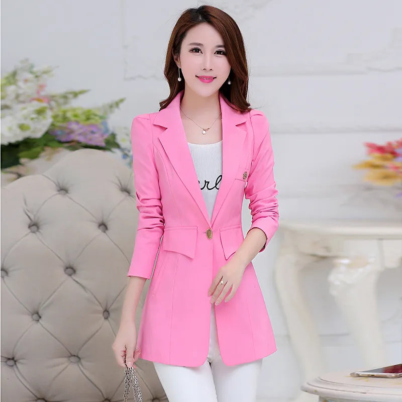 New S-3XL Blazers Women's Suits 2023 Spring Autumn Ladies Jackets Blazer All-match Slim Long-Sleeve Coat Female Suit Girl Black - KAISERINC