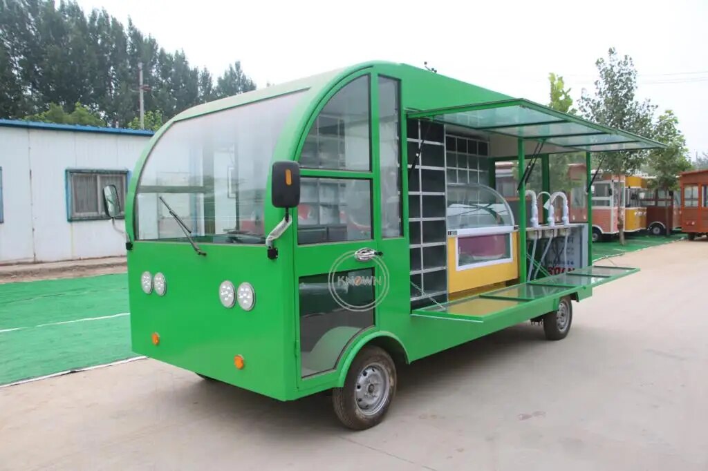 OEM Bus Type Food Truck Trailer Mobile Kitchen Fast Food Cart with CE Certification Customized Dining Car Catering Kiosk