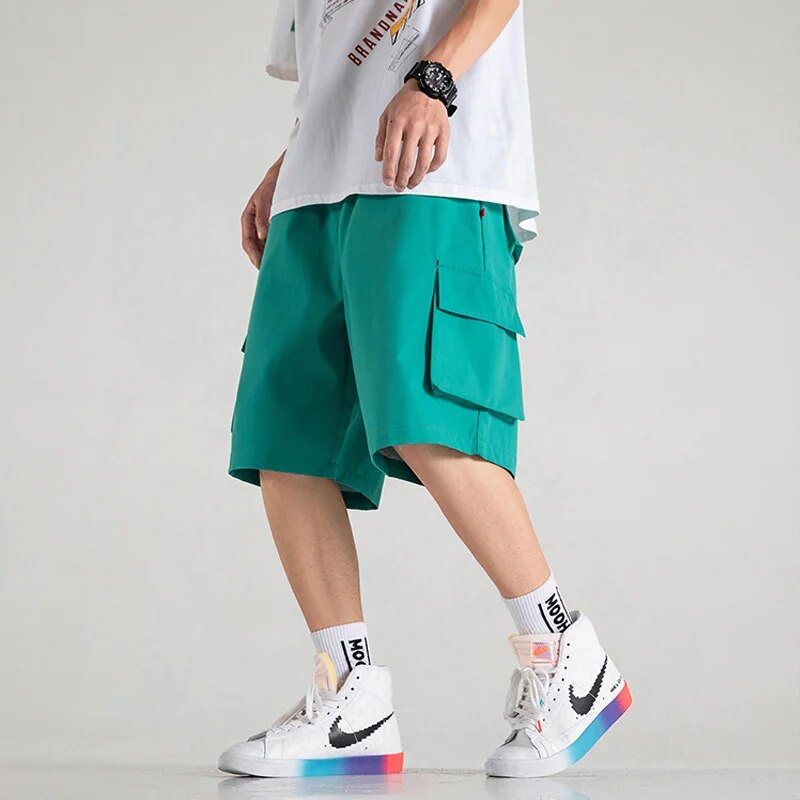 Japanese Style Shorts 2024 Large Size Fashion Multi - Pocket Cargo Pants Men High Quality Solid Casual Youth Dropshipping