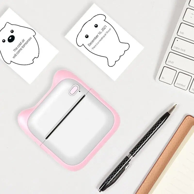 Portable Mini Label Printer Photo Thermal Adhesive Labels Printers Inkless Bluetooth Pocket Small Printer Stickers Maker