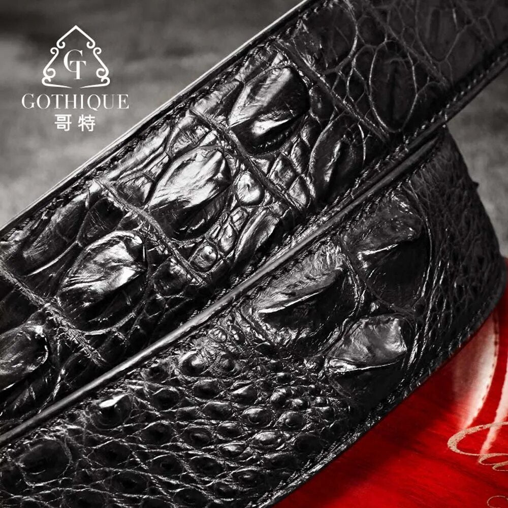 gete Import  crocodile skin  Belt  male  genuine leather  Pin buckle  crocodile skin  Belt  personality  leisure men waist belt