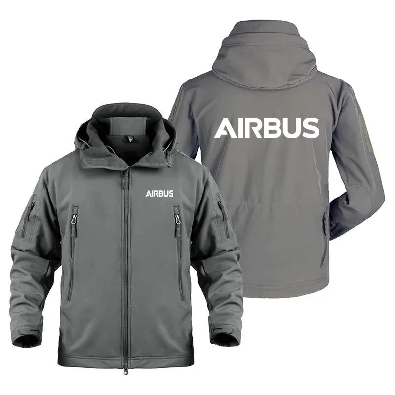 2022 New Autumn Winter Fleece Warm Multiple Pockets Airbus Zipper Hooded Man Coat Jacket Military Outdoor SoftShell Men Jackets - KAISERINC