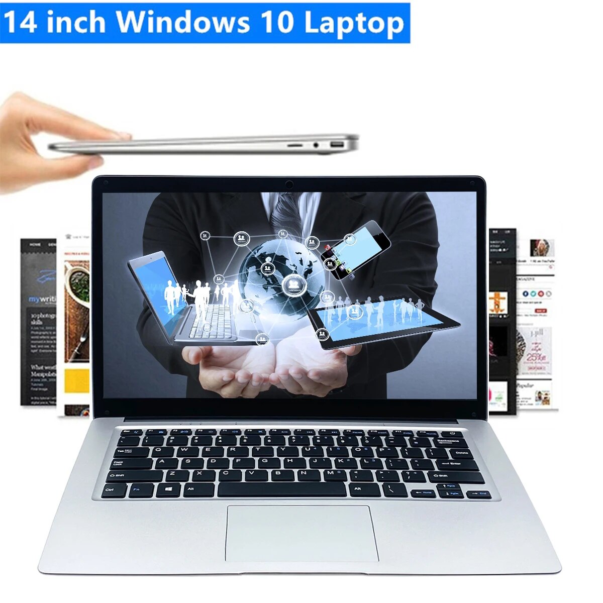 Laptop for Office Student 14 Inch Cheap Laptops Intel Celeron N3350 6GB RAM 512G SSD Computer Windows 10 Pro Portable Notebook