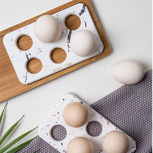 Nordic Diatom mud 6 Cavities Egg Storage Rack Eggs Holder Home Storage Organizer Kitchen Decoration Tool For Refrigerator Food