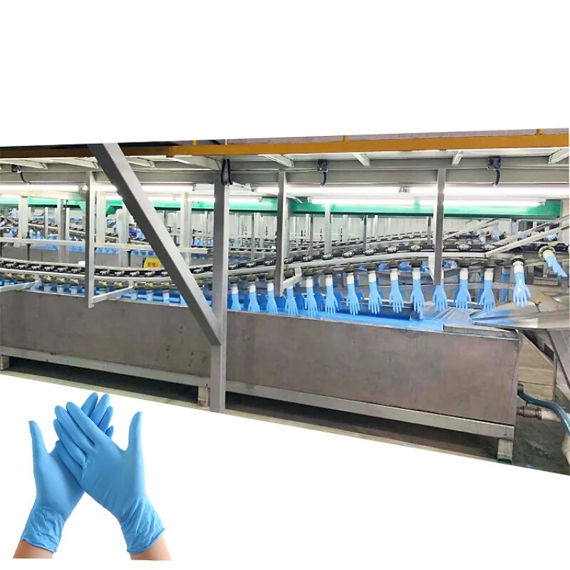 China 80m Long Rubber Nitrile Latex Glove Dipping Production Line 3D Medical Surgical House Hold Surgical Gloves Making Machine