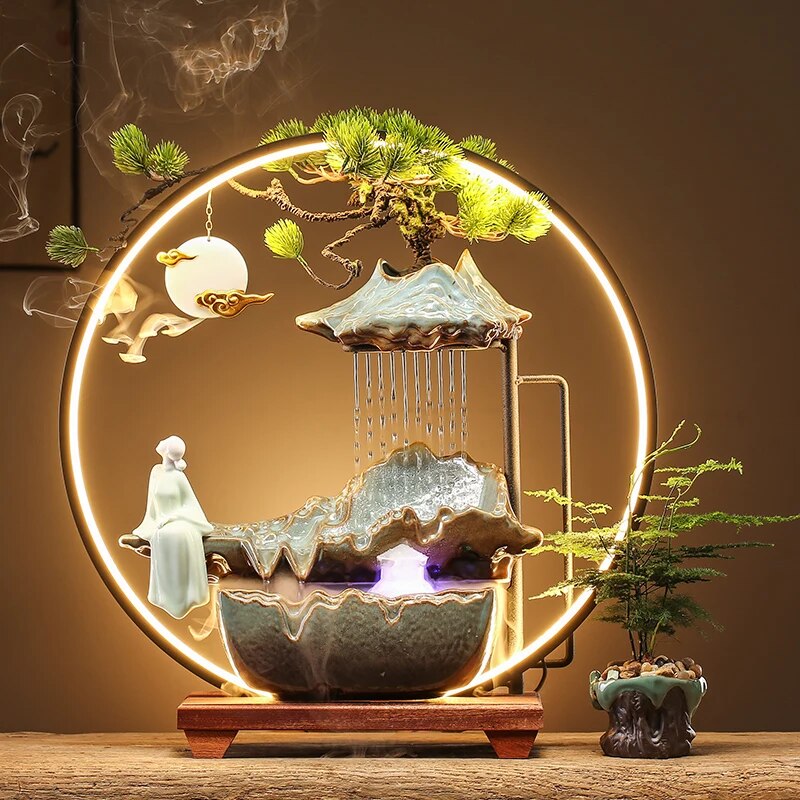 Ramadan Houses Portable Censer Chinese Gift Ceramic Puff Smoke Indoor Aroma Lamp Kit Quemador De Incienso Home Decoration Luxury