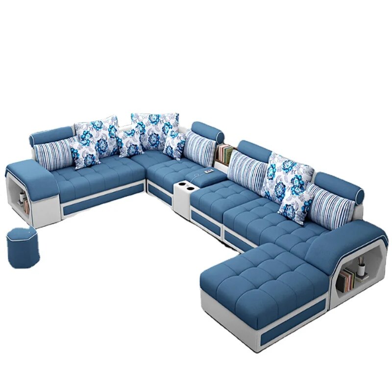 Factory wholesale Modern Design Living Room Furniture Fabric Sectional Sofa Set 7 seats sofa