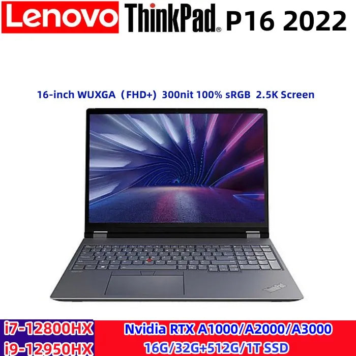Lenovo ThinkPad P16 2022 Intel Core i7-12800HX/i9-12950HX Nvidia RTX A1000/A2000/A3000 16G/32G+512G/1T SSD 16" WQXGA 2.5K Screen