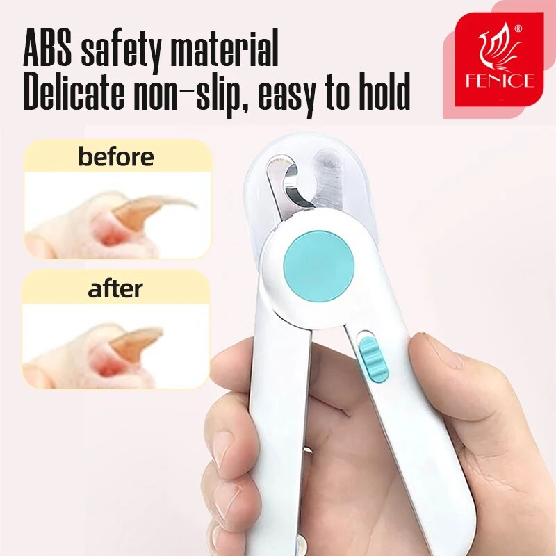 Fenice Professional Pet Nail Clipper Scissors Pet Dog Cat Nail Toe Claw Clippers Scissor LED Light Nail Trimmer for Animals
