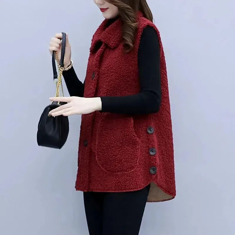 2023 New Autumn Winter Vest Jackets Women's Fashion Waistcoat Ladies Thickened Outwear Warm Sleeveless Coat Tops Female Overcoat - KAISERINC
