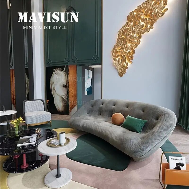 Modern Simple Creativity Sofas For Living Room Nordic Light Luxury Round Couch Loft Shaped Design Sofa Furniture Set For Home